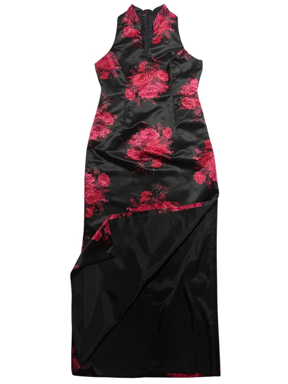 Vintage Y2K Niki by Niki Livas Black and Pink Satin Gown Size 16 runs small - Picture 3 of 9